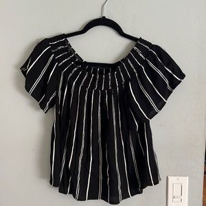 Xhilaration off the shoulder top. Black and white striped